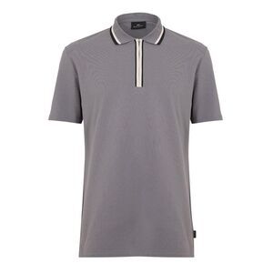 Paul Smith Mens Zipped Tailored Short-Sleeved Polo Shirt / Gray